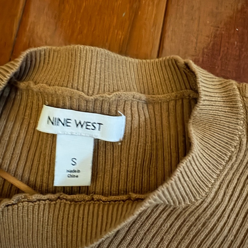Nine West Brown Ribbed Sweater - Picture 2 of 3